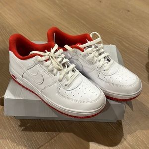 Nike White and Red Air Force Ones for kids . 3Y good condition